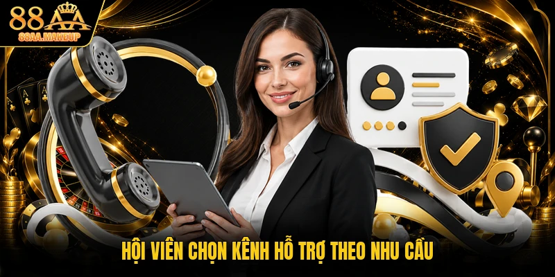 Hội viên chọn kênh hỗ trợ theo nhu cầu